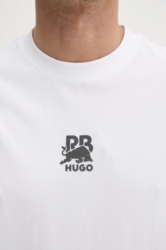 Бавовняна футболка HUGO x RACING BULLS 50542766 білий