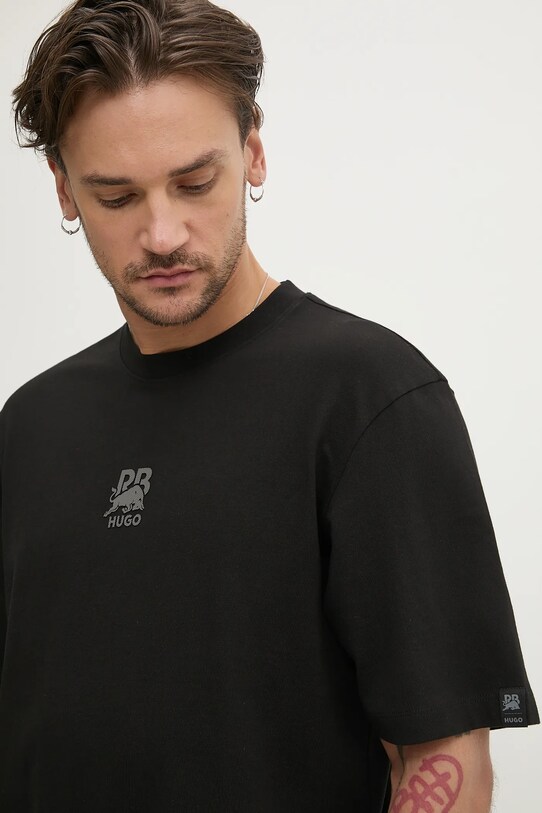 HUGO tricou din bumbac x RACING BULLS negru 50542766