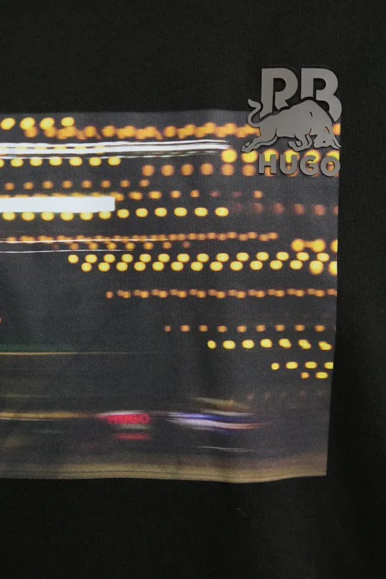 Bombažna kratka majica HUGO x RACING BULLS 50545125 črna