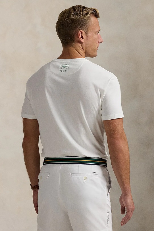 Polo Ralph Lauren tricou din bumbac Wimbledon Collection 710970512 alb SS25