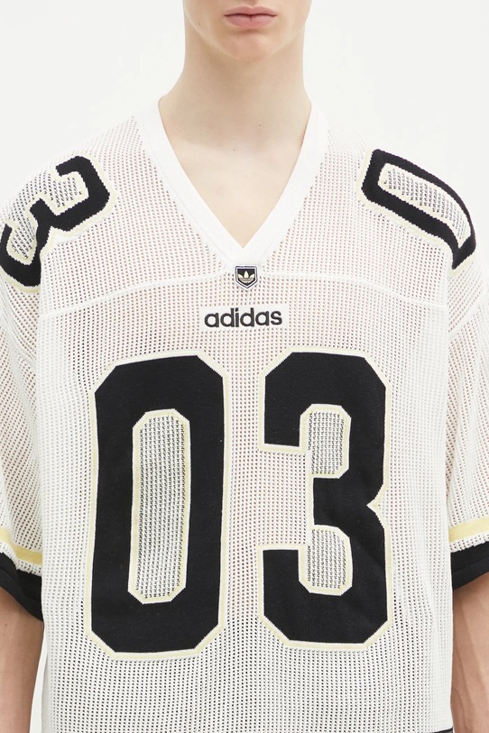 Хлопковая футболка adidas Originals KNIT JERSEY белый JX1699