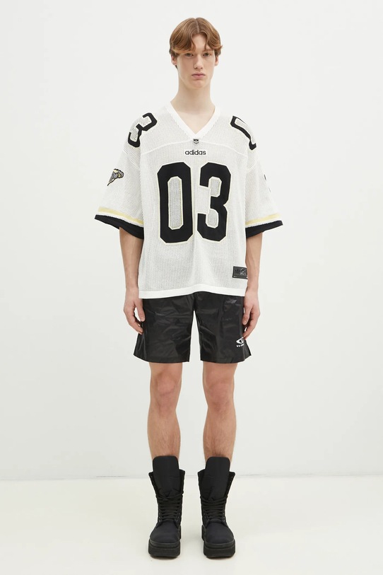Хлопковая футболка adidas Originals KNIT JERSEY JX1699 белый