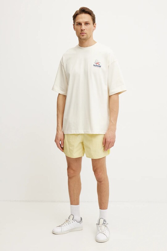 Hummel t-shirt in cotone 227548 beige SS25