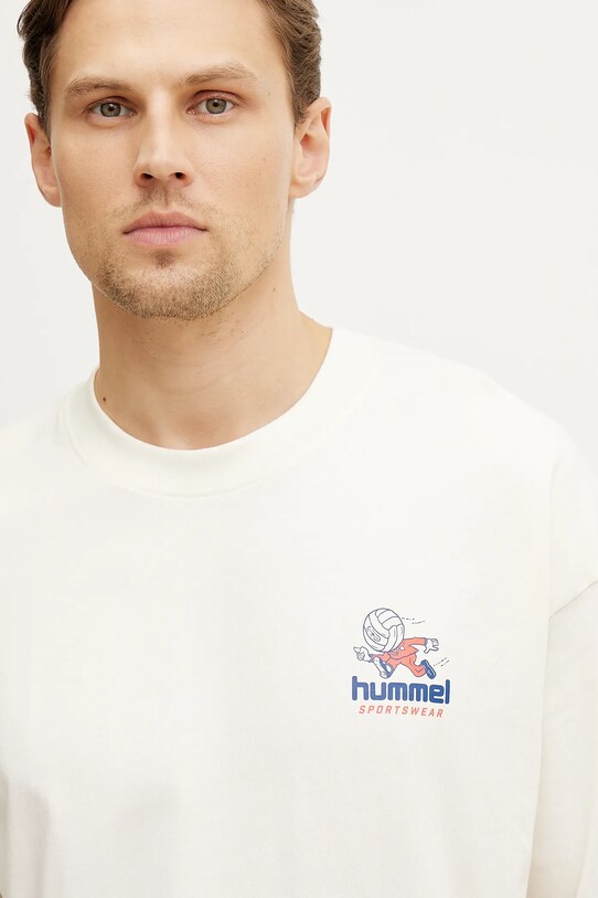 Hummel t-shirt in cotone beige 227548