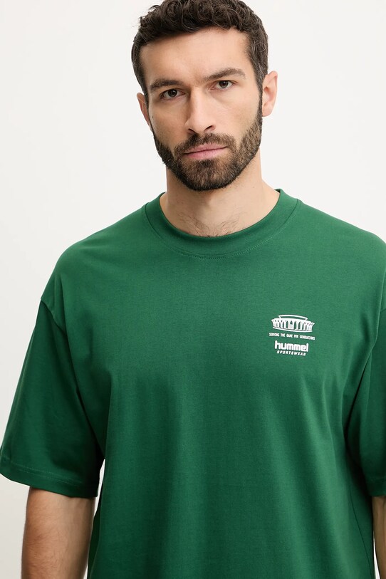 Hummel tricou din bumbac verde 227549