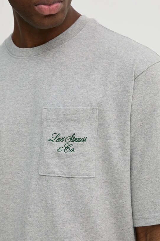 Levi's tricou din bumbac HALF SLEEVE GR PCKT T 001MH gri