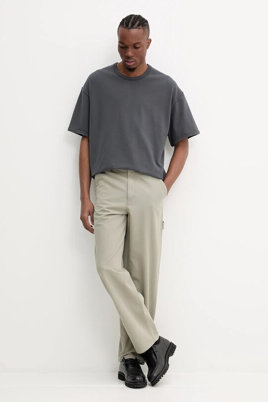 Памучна тениска American Vintage MFAZ02CE25 сив SS25