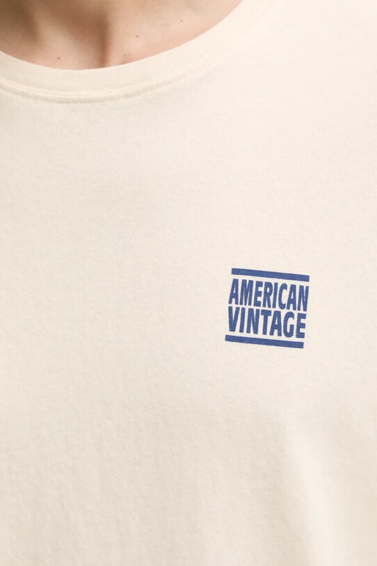 Памучна тениска American Vintage MYKO02AE25 бежов