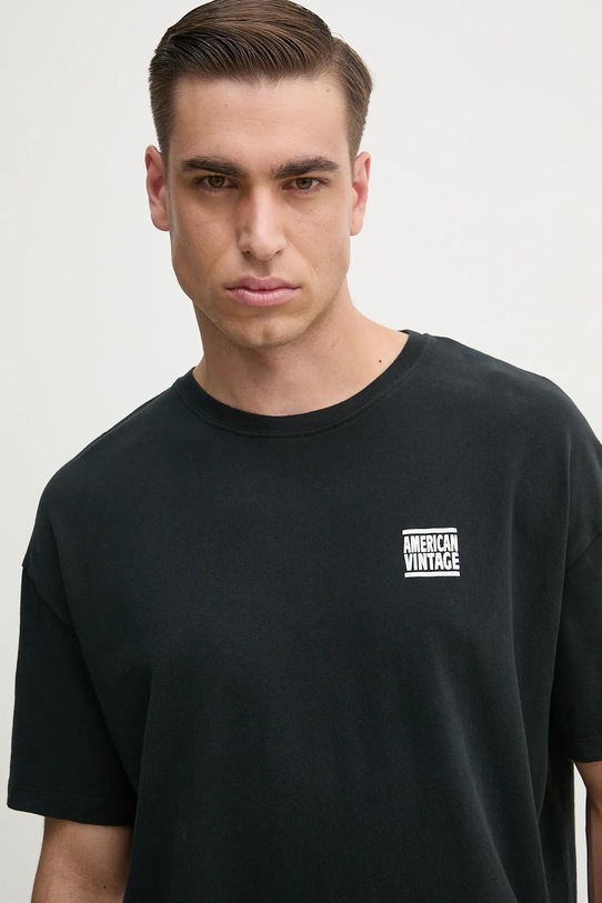 Bavlněné tričko American Vintage černá MYKO02AE25