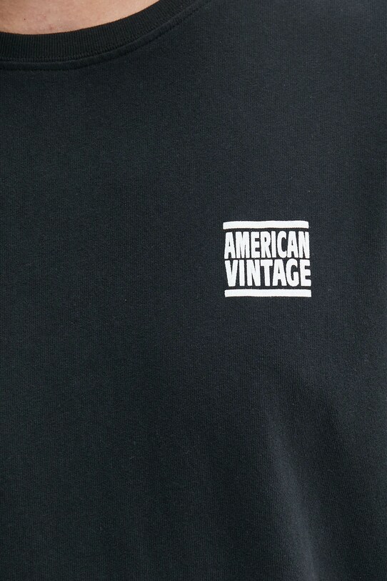 American Vintage tricou din bumbac MYKO02AE25 negru