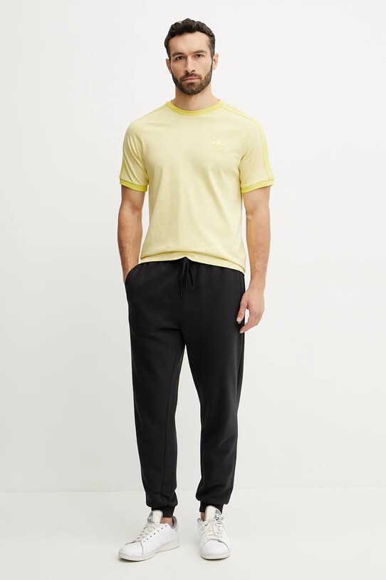 adidas Originals pamut póló 3-Stripes JN7021 sárga SS25