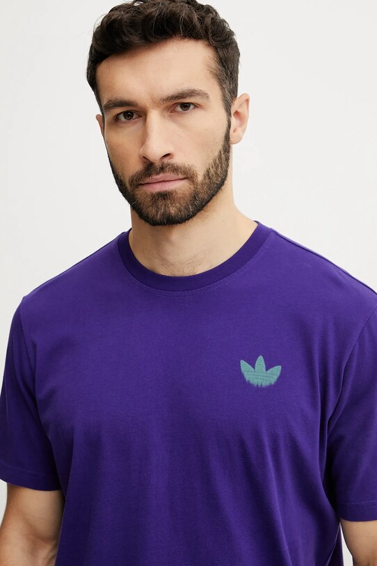 adidas Originals pamut póló Skeleton Back Tee lila JI5929