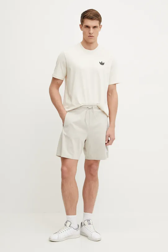 Bavlněné tričko adidas Originals Skeleton Back Tee JN4560 béžová SS25