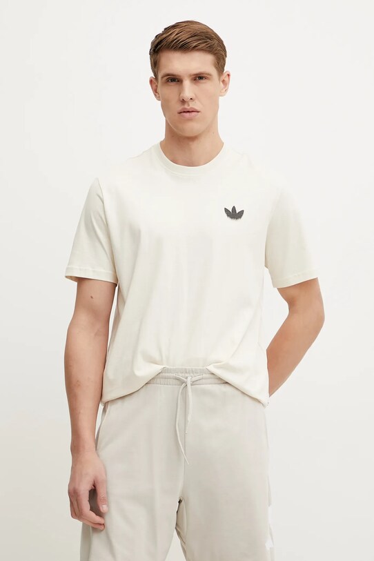 Oblečení Bavlněné tričko adidas Originals Skeleton Back Tee JN4560 béžová