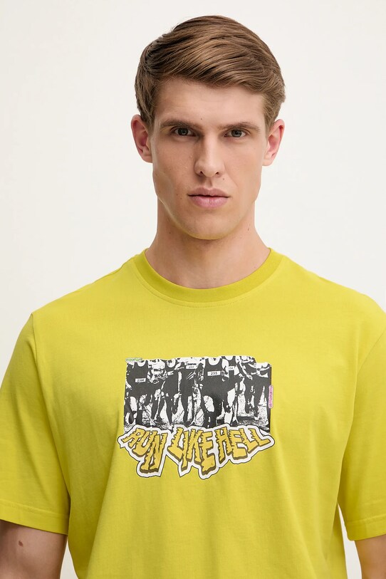 adidas Originals tricou din bumbac Q12 TS Crowd galben JD0709