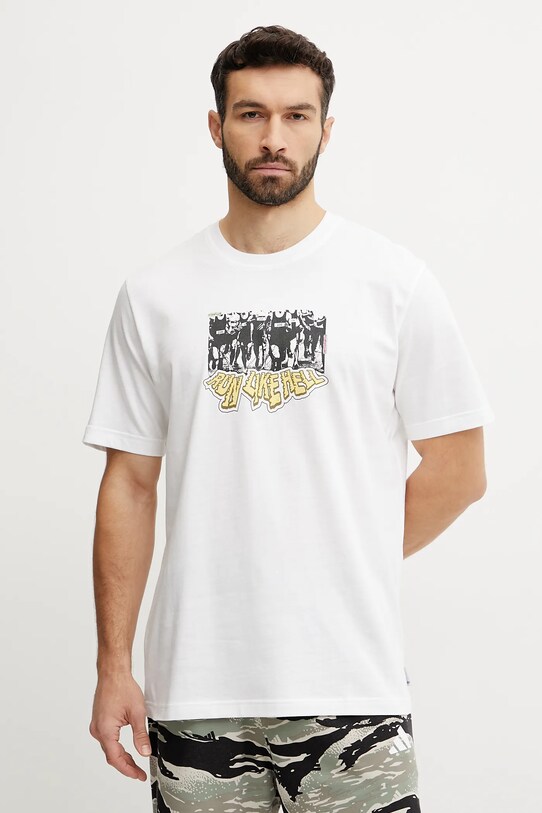 adidas Originals tricou Q12 TS Crowd print alb JP2668