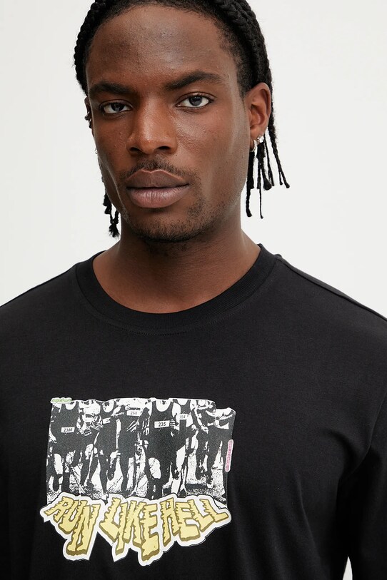 Βαμβακερό μπλουζάκι adidas Originals Q12 TS Crowd μαύρο JP4496