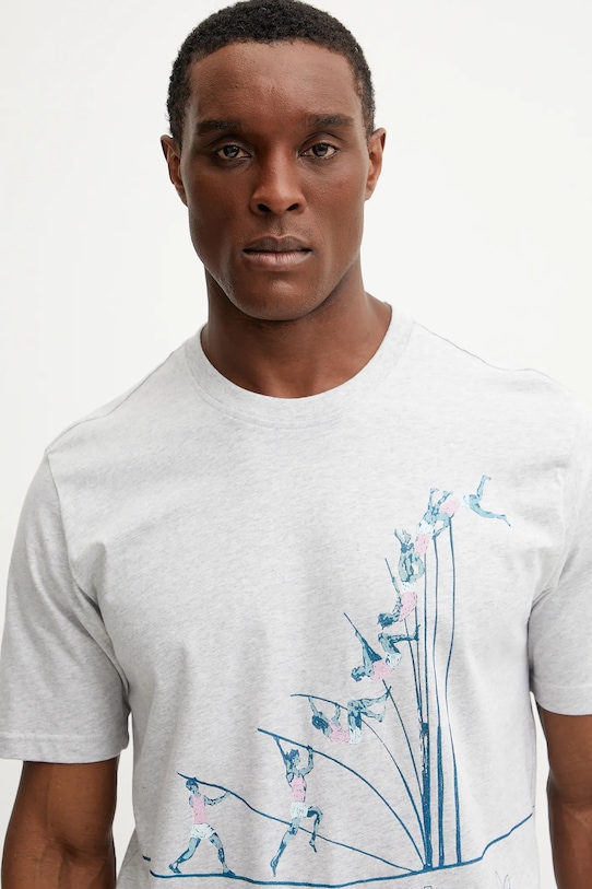 Бавовняна футболка adidas Originals Q12 TS Pole сірий JP2666