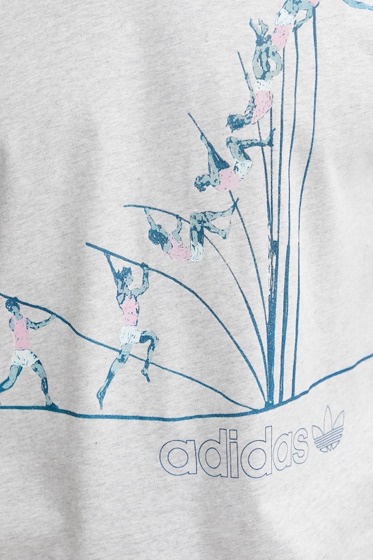 Бавовняна футболка adidas Originals Q12 TS Pole JP2666 сірий