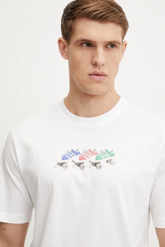 Bavlněné tričko adidas Originals Q12 TS Roller bílá JD0706