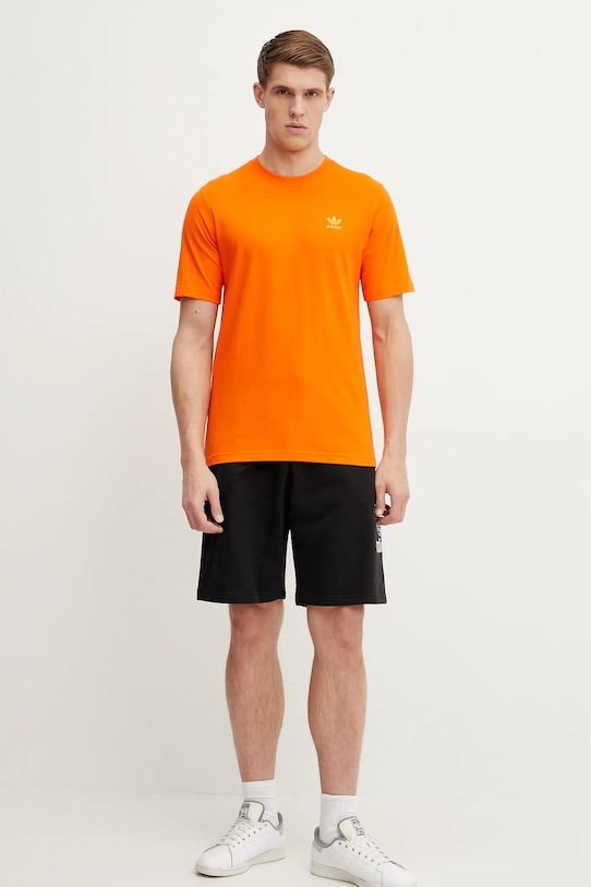 Bombažna kratka majica adidas Originals Trefoil JC9995 oranžna SS25