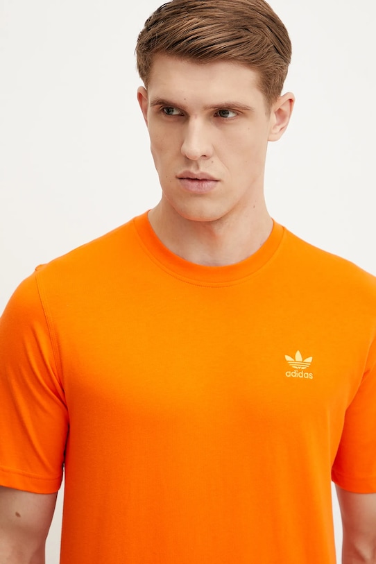 Bombažna kratka majica adidas Originals Trefoil oranžna JC9995