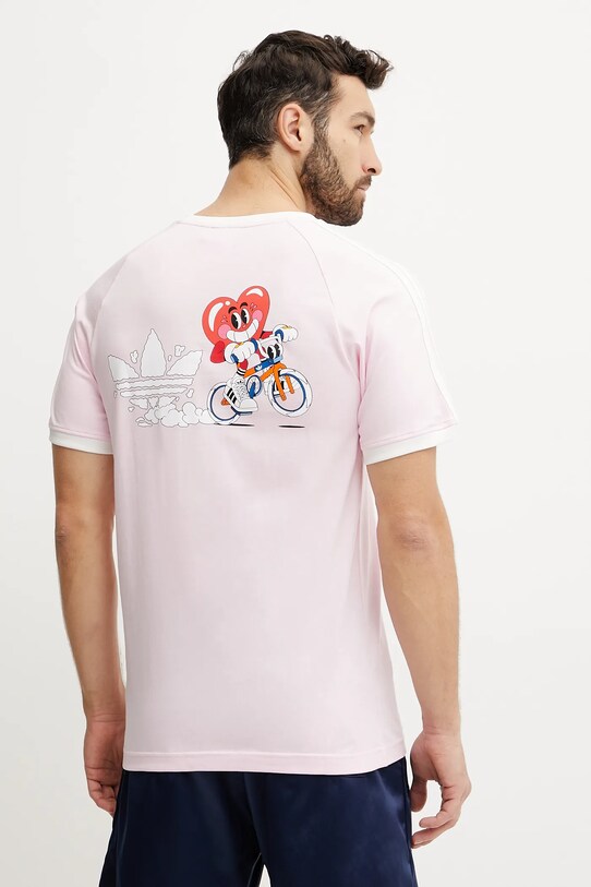 Бавовняна футболка adidas Originals Cali Tee візерунок рожевий JP0985