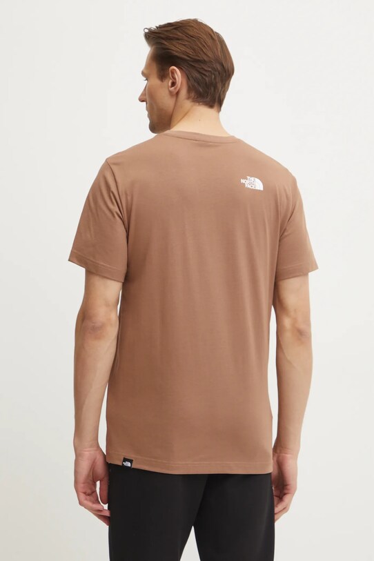 The North Face t-shirt Simple Dome NF0A87NG6IH1 brązowy SS25