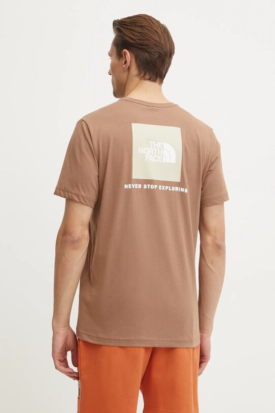 Odzież The North Face t-shirt bawełniany Redbox NF0A87NPAR41 brązowy