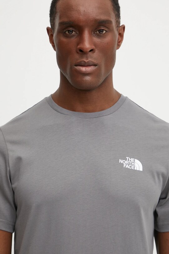 The North Face tricou din bumbac Redbox gri NF0A87NPARX1
