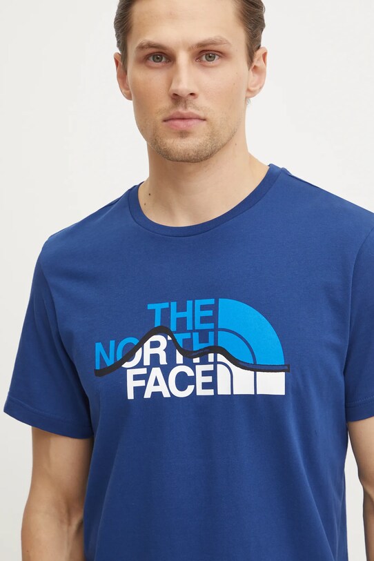 The North Face tricou din bumbac Mountain Line bleumarin NF0A87NTD1R1