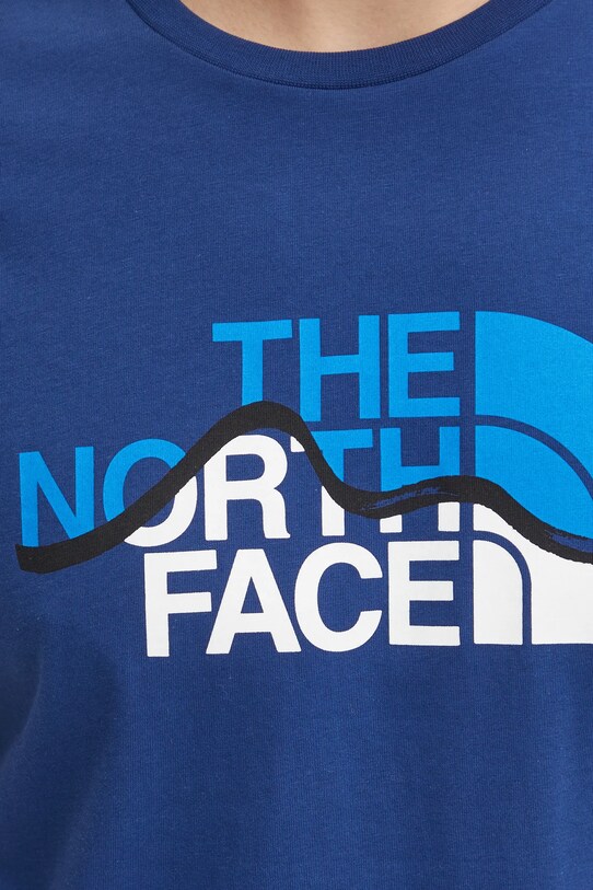 The North Face tricou din bumbac Mountain Line NF0A87NTD1R1 bleumarin