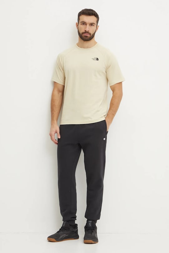 Bavlnené tričko The North Face NF0A87NU3X41 béžová SS25