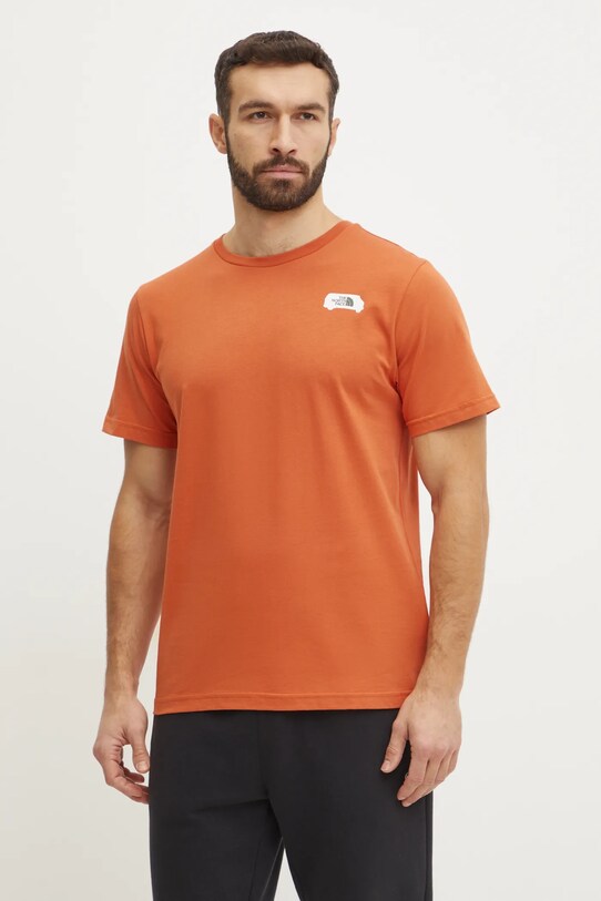 The North Face t-shirt bawełniany Outdoor Graphic nadruk pomarańczowy NF0A8C1Z6IG1