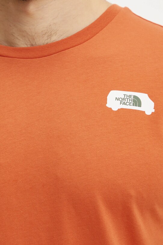 The North Face t-shirt bawełniany Outdoor Graphic NF0A8C1Z6IG1 pomarańczowy
