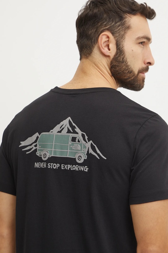 The North Face t-shirt bawełniany Outdoor Graphic nadruk czarny NF0A8C1ZJK31