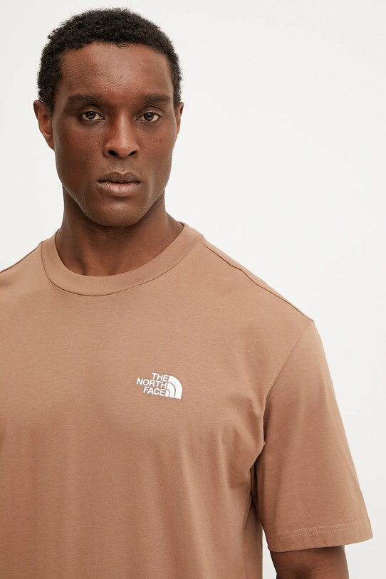 The North Face tricou din bumbac Essential maro NF0A87NR6IH1