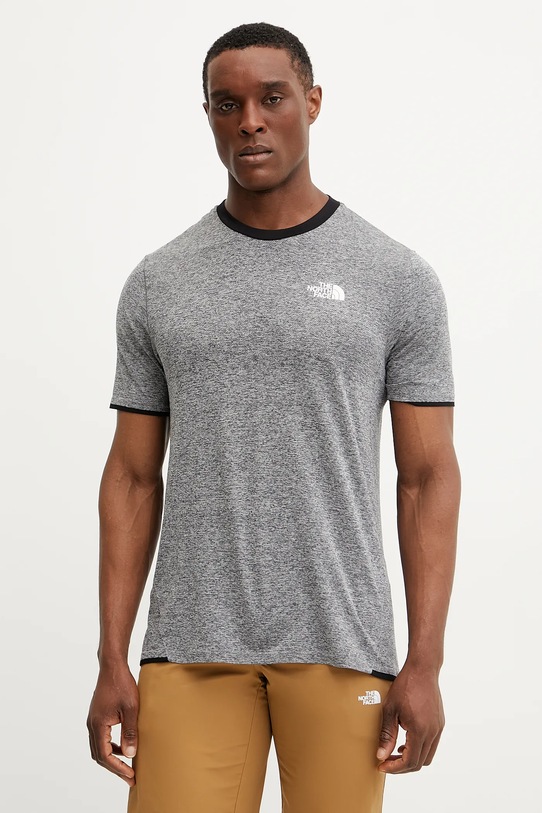 The North Face tricou sport Valday Tech melanj gri NF0A8BT8AAQ1