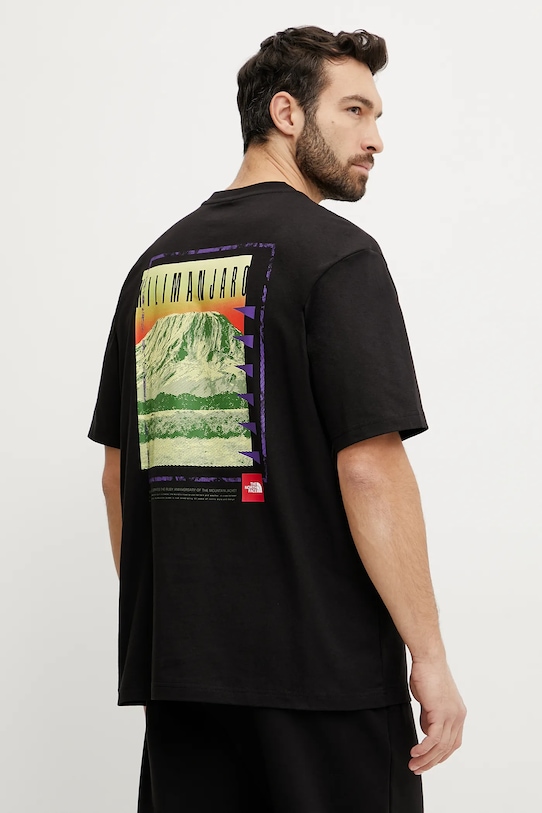 Памучна тениска The North Face Axys свободна черен NF0A8C1RJK31