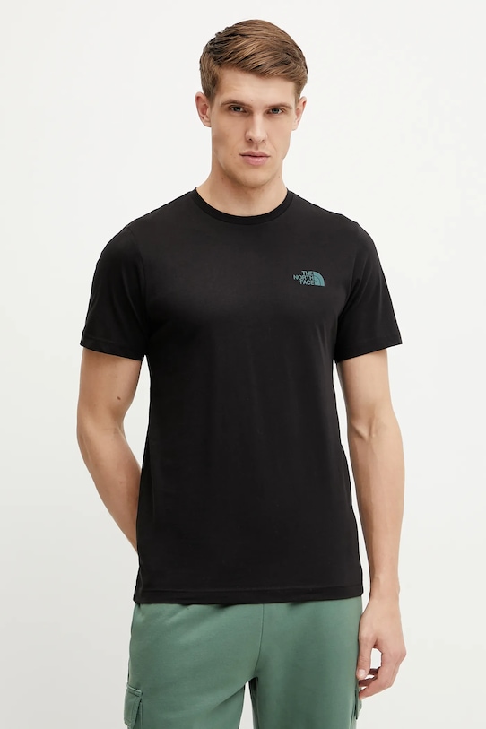 Βαμβακερό μπλουζάκι The North Face Tailgrid Infill βαμβάκι μαύρο NF0A8C4U9431