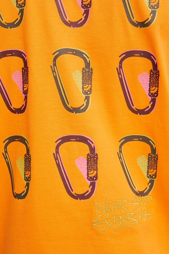 Bavlněné tričko The North Face Nuptse Oversized NF0A8C3T6HI1 oranžová