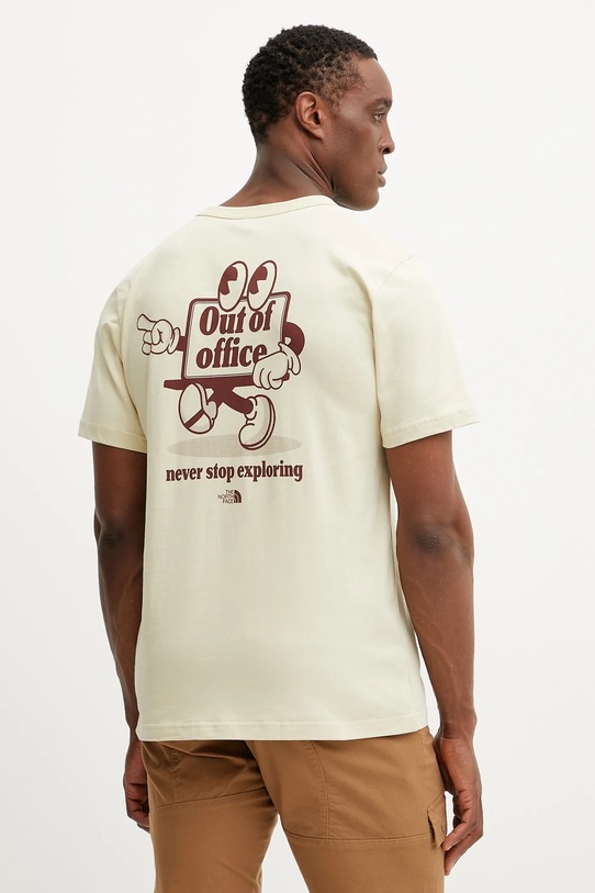 The North Face t-shirt bawełniany WAMFC nadruk beżowy NF0A8C303X41