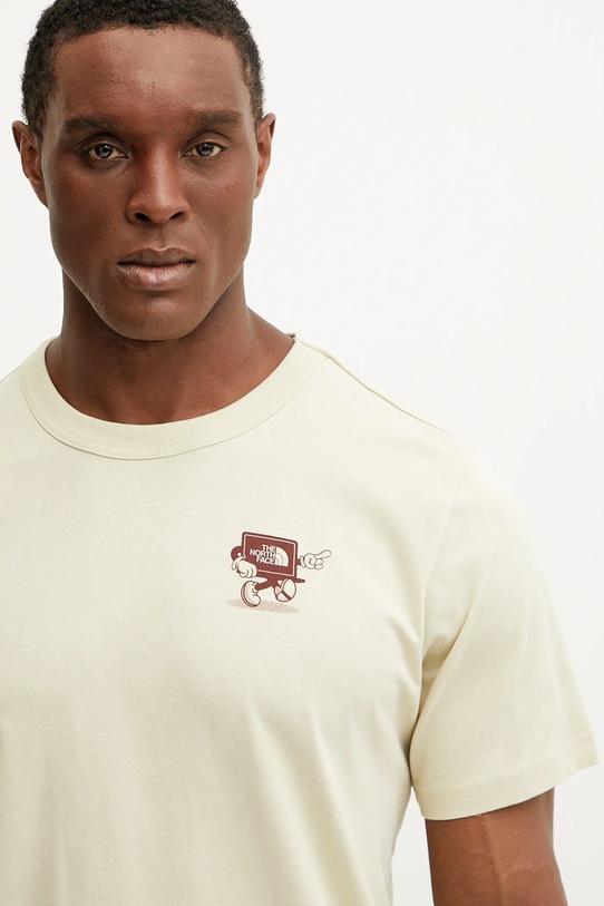 The North Face t-shirt bawełniany WAMFC beżowy NF0A8C303X41