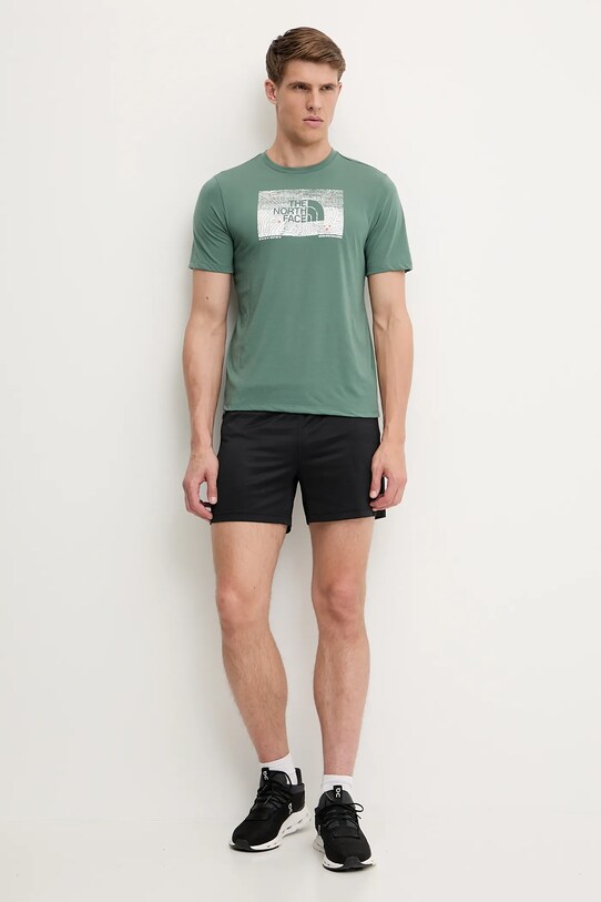 The North Face t-shirt sportowy Foundation Abstract NF0A8BQVHCH1 zielony SS25