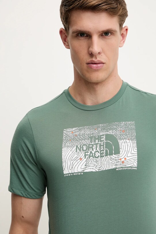 The North Face t-shirt sportowy Foundation Abstract zielony NF0A8BQVHCH1