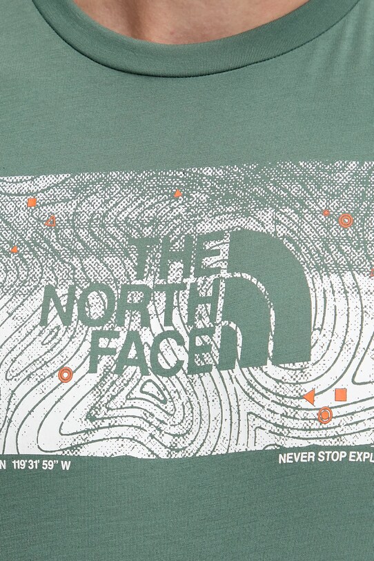 The North Face t-shirt sportowy Foundation Abstract NF0A8BQVHCH1 zielony