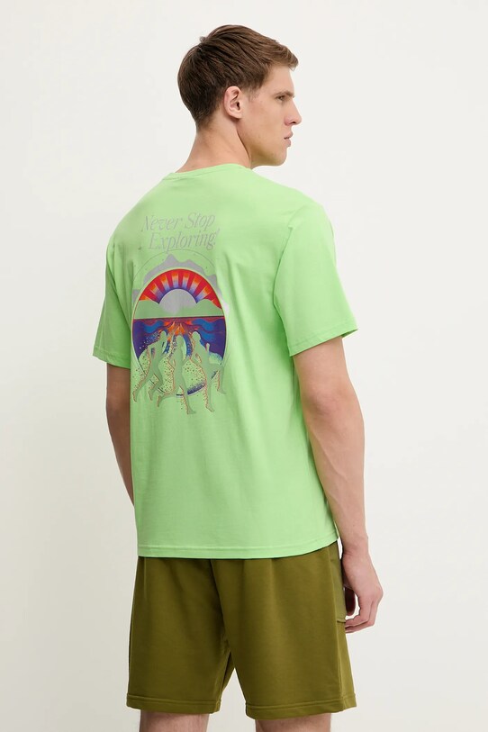 The North Face tricou din bumbac Never Stop Relaxed print verde NF0A8C3A6II1