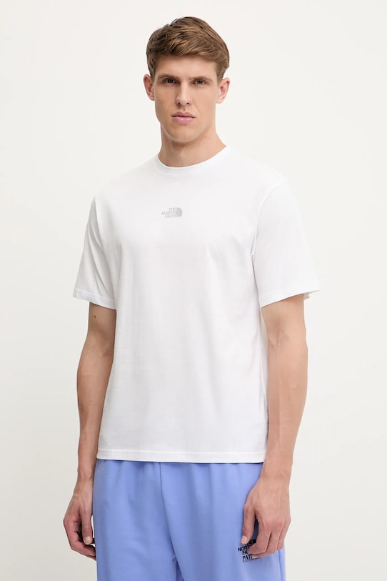 Oblečení Bavlněné tričko The North Face Never Stop Relaxed NF0A8C3AFN41 bílá