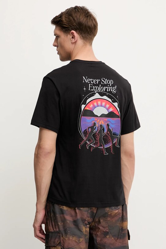 The North Face tricou din bumbac Never Stop Relaxed print negru NF0A8C3AJK31