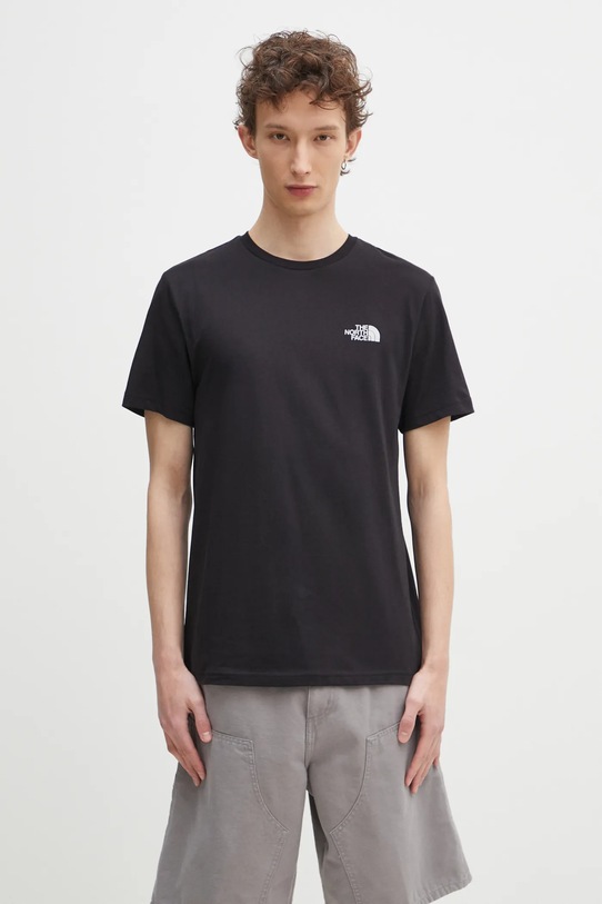 The North Face tricou din bumbac Reflective Box print negru NF0A8C4VU1H1